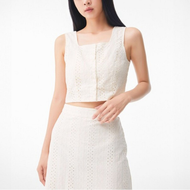 [미쏘] 크롭 아일렛 나시 블라우스 (MIWBND701G-T)