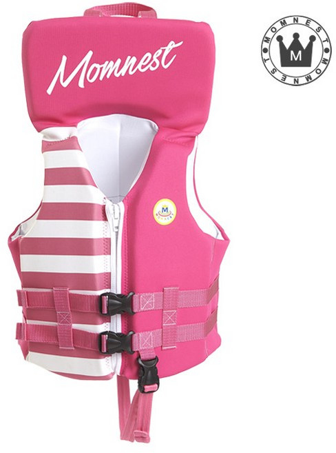 맘네스트 키즈 수영 구명조끼, 핑크, 1개