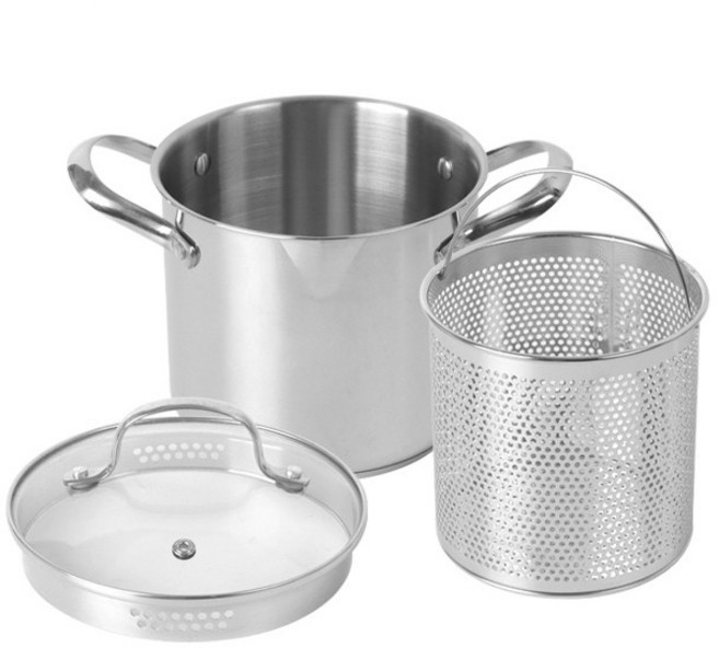 리빙스테이 스텐 인덕션 파스타냄비 2.8L 3중바닥, 1개, 실버, 16cm