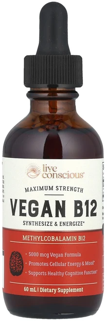 라이브컨셔스 비건 B12 맥시멈 스트렝스 60ml, 6개 - 쿠팡
