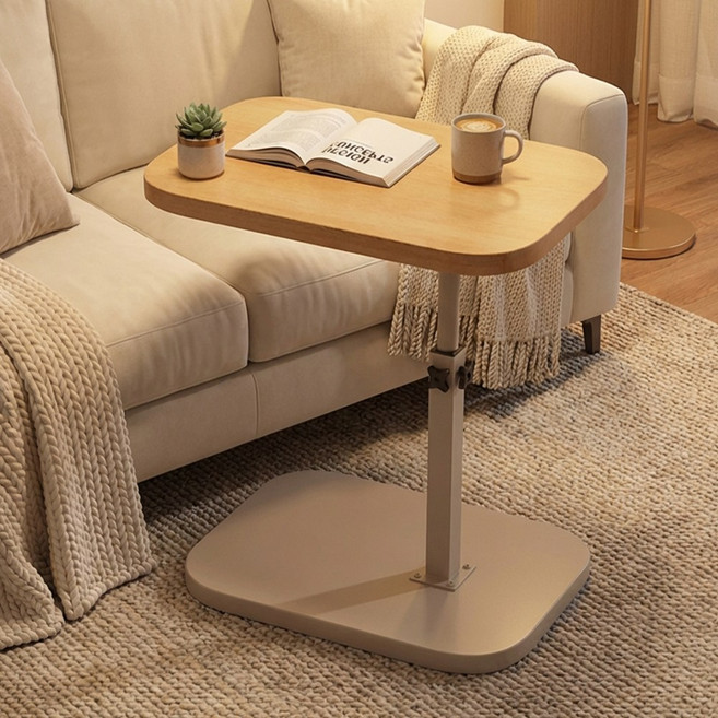앞날창창 높이조절 쇼파 침대 사이드 테이블, 우드