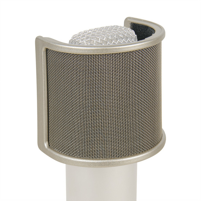 GeekriaDirect 마이크 메탈 팝 필터 크리에이터용 윈드스크린 커버 호환 오디오테크니카 AT2020 FIFINE K669B (사이즈 S/니켈), HTZ19-03, 1개