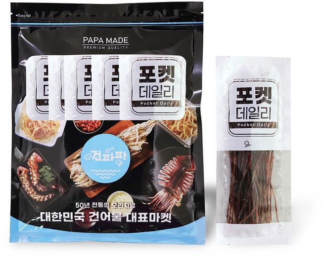 포켓데일리 오징어소면 이카소멘 30gx5pcs, 150g, 1개
