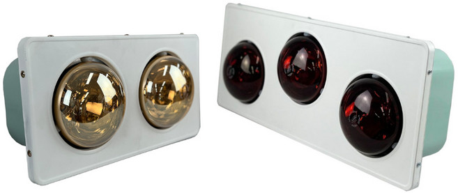 하임굿즈 나노 썬열히터 (금색) 2구/3구 - 욕실 거실 난방 벽걸이형 조명, 3구