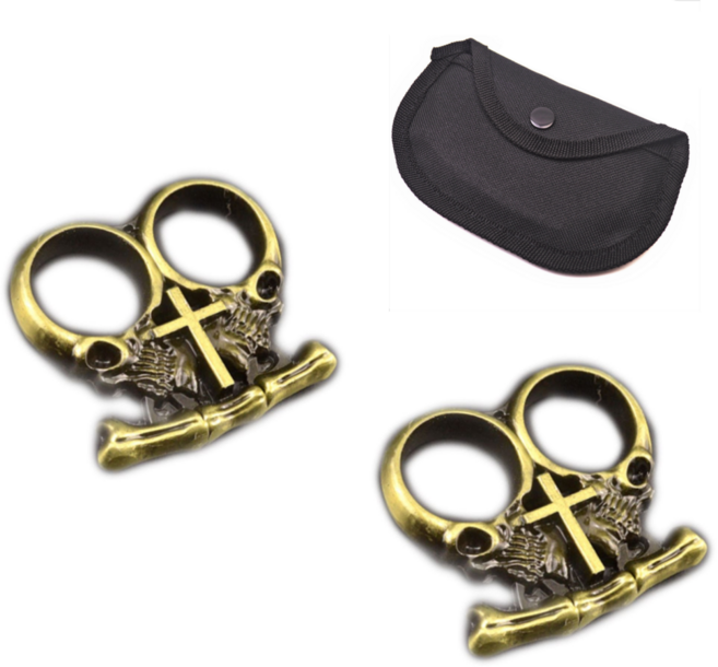 배리툴 투 핑거 스컬 호신용 너클 2p, 구리, 1세트