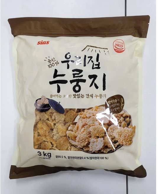 시아스 우리집 누룽지, 3kg, 1개