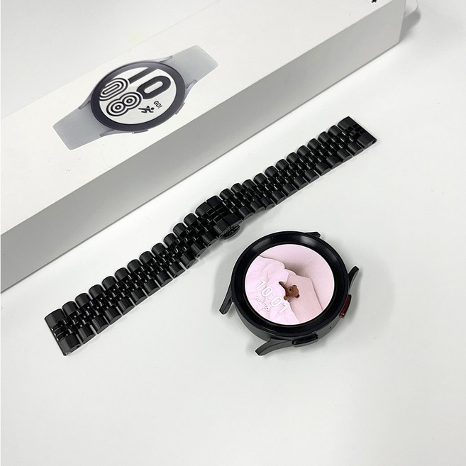 지바 갤럭시워치 호환 쥬빌레 스트랩 3/4/5/6프로/클래식 가능, 블랙