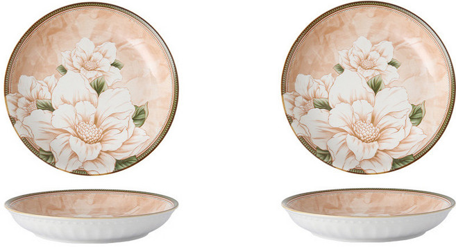 니치유 북유럽 동백꽃 홈식기세트, B 8인치 접시 2개