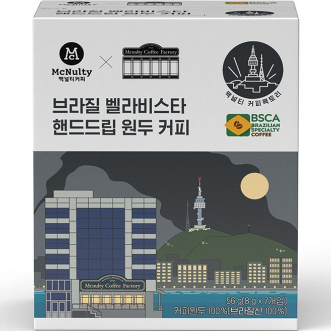 맥널티 브라질 벨라비스타 핸드드립 원두드립백 커피, 8g, 7개입, 4개