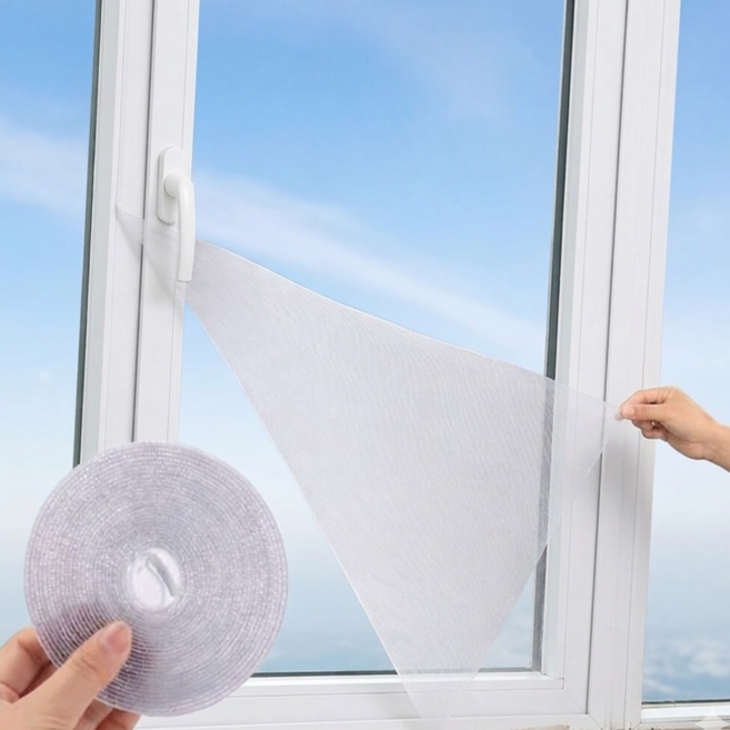 맥시브이 창문 방충망 벨크로 탈부착 해충 모기장, 모던 화이트