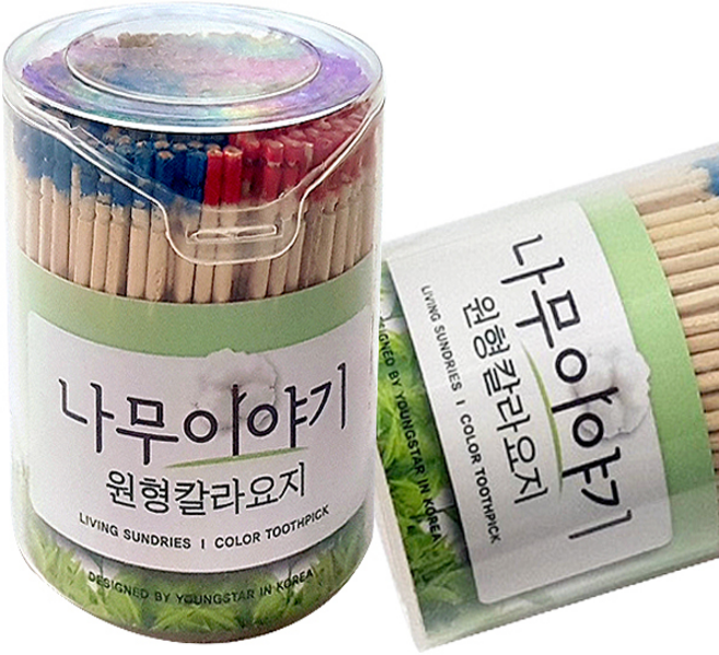 [D1-8809083794712] 나무이야기 원형칼라요지 이쑤시개 요지, 1개, 1개