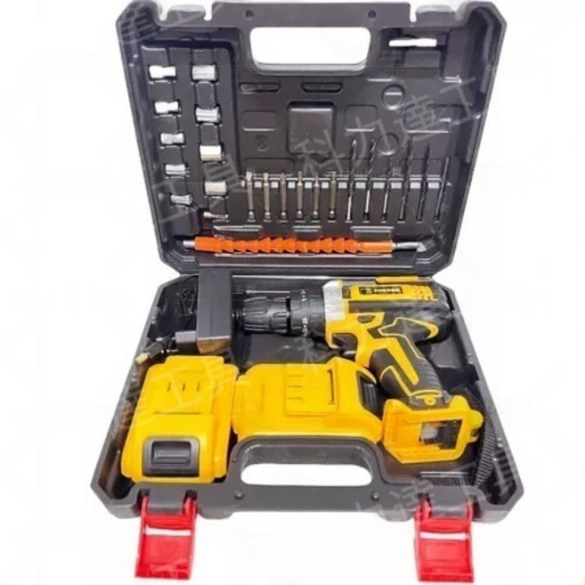 天行 21V 鋰電電鑽 起子機 多功能家用電動工具, 1個, 21V電鑽（兩電一充+24件套）