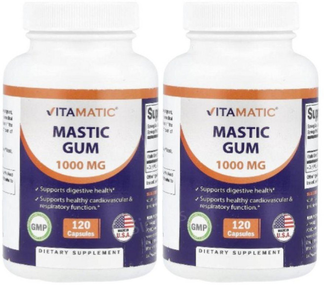 Vitamatic 비타매틱 Mastic Gum 메스틱 1000mg 120정 2팩, 2개