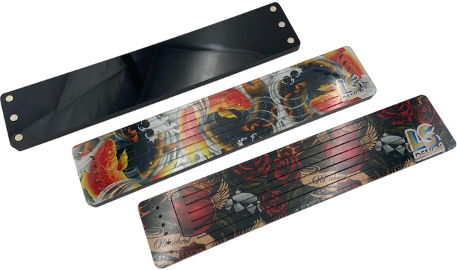 【LS】磁吸子線板 精美圖案設計 釣魚配件 子線收納整理 輕巧便攜, 素黑款-長(鉤長最長20公分), 1個