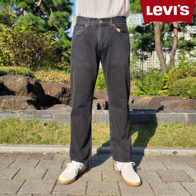 (백화점 정품) 리바이스 블랙진 555 릴렉스 스트레이트 핏 남성 청바지 LEVI'S 길이 L30