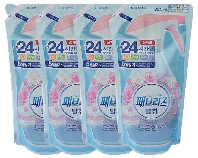 페브리즈 은은한향 리필 320ml X 4개, 봉지형