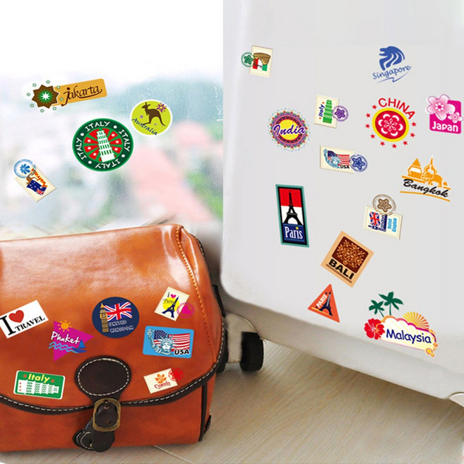 인테리어 데코 포인트그래픽스티커 벽지 창문 시트지 모던, IP552-월드트래블러