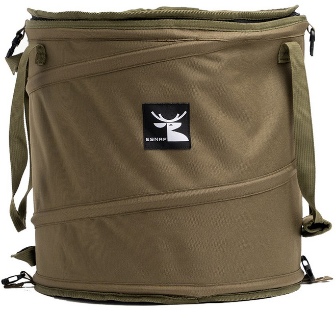 에스나프 캠핑 팝업백 팝업쓰레기통 팝업휴지통 팝업가방 팝업재활용가방 팝업바스켓, 1개, 1단, 카키