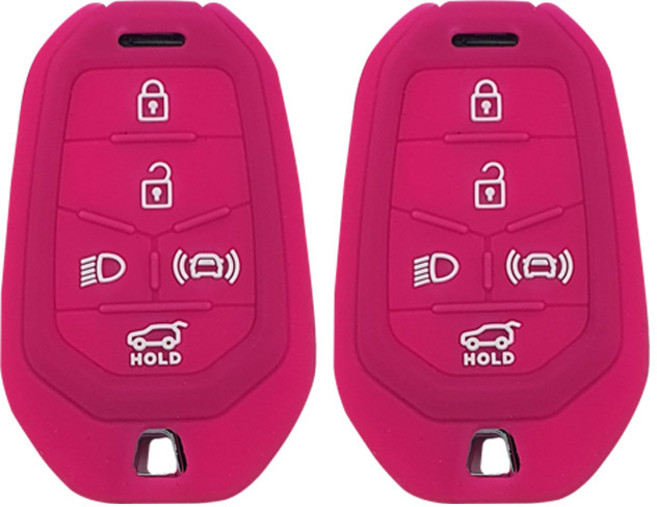 KGM 2025년형 무쏘EV (호환) 5버튼 실리콘 스마트키케이스 1+1, 핑크, 2개