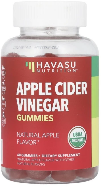 하바수뉴트리션 애플사이다비니거 Apple Cider Vinegar 구미젤리 네추럴맛 60개, 하바수뉴트리션 애플사이다 애사비다이어트 저당 체중감량 - 쿠팡
