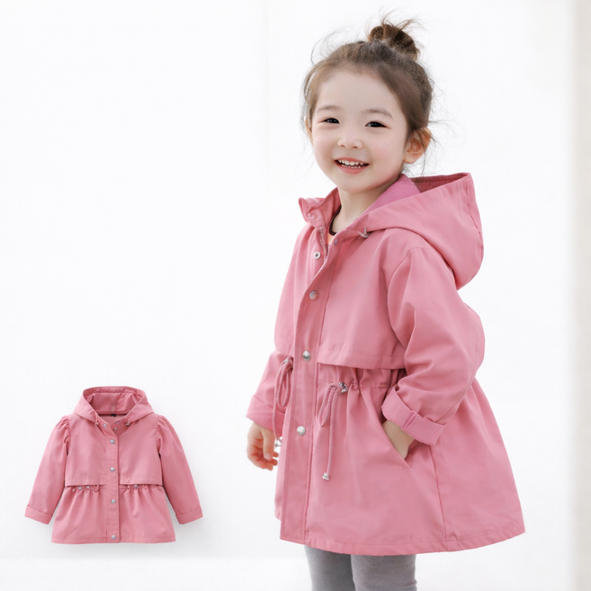 여아 후드 야상 점퍼 아동 바람막이 간절기 아우터