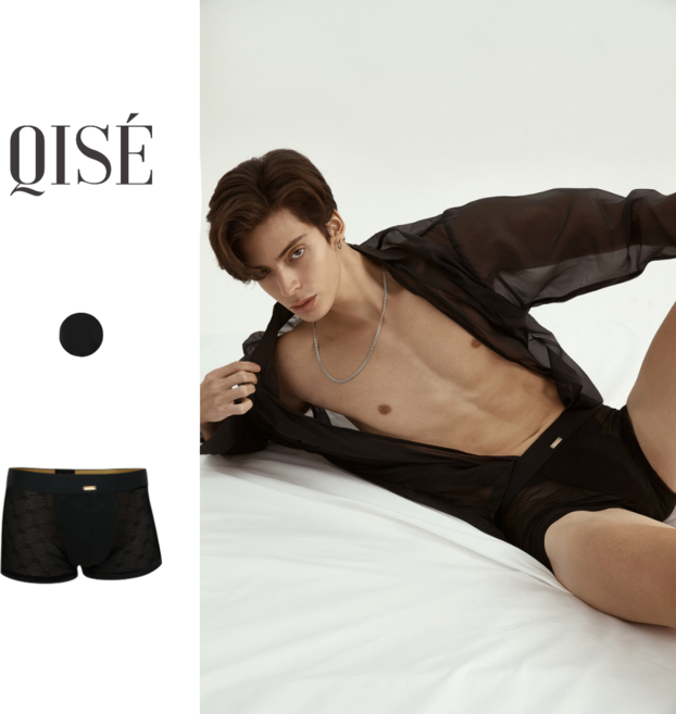 키세 남자 속옷 자가드 골드 브리프 사각 팬티 블랙