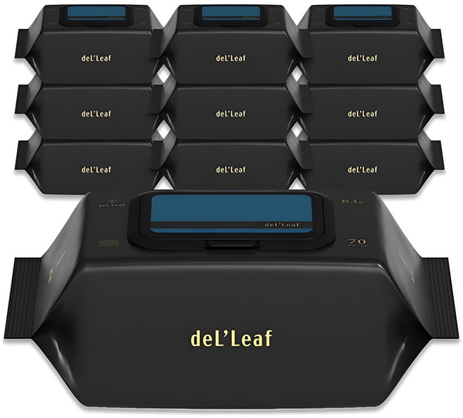 델리프 도톰 엠보싱 저자극 아기물티슈 넘버 에잇 블루 캡형, 83g, 70매, 10개