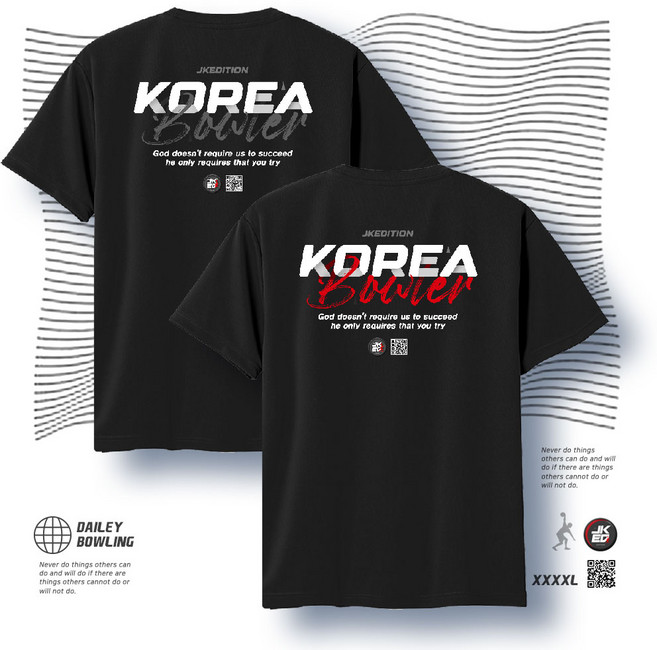 JK에디션 코리안볼러 라운드 볼링 티셔츠 2가지 색상 남여 공용