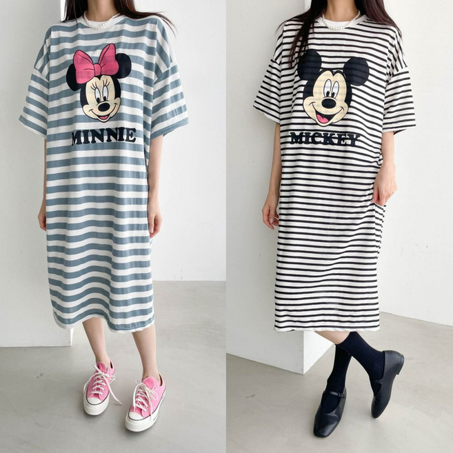 디즈니 빅사이즈 원피스잠옷 미키원피스 임부복 면홈웨어