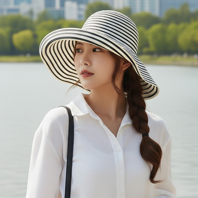 루타미 와이드 플로우 스트라이프 플로피햇