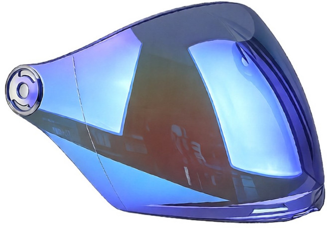 프로라이더스 예마370 전용 쉴드 반모 오토바이 가벼운 스쿠터 하이바 하프페이스 여름 헬멧, 블루미러