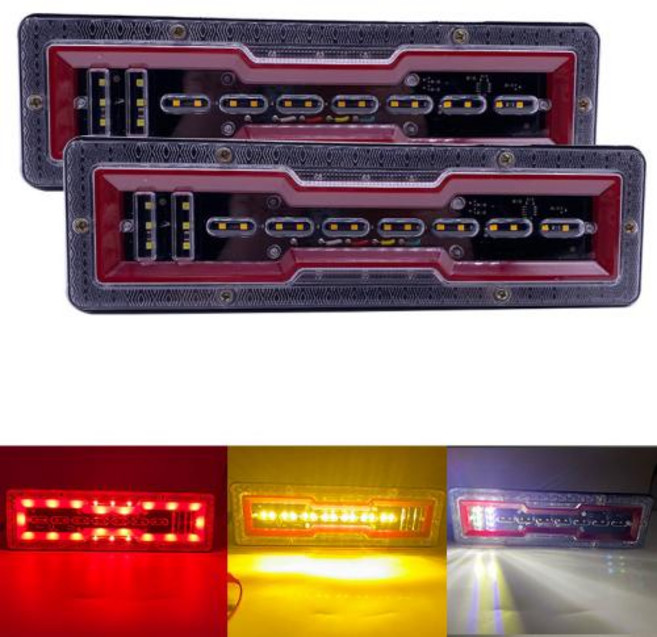 볼보 호환 부품 2Pcs 12V24V 자동차 트레일러 트럭 테일 라이트 LED 후면 러닝 턴 신호 램프 버스 미등, 24V