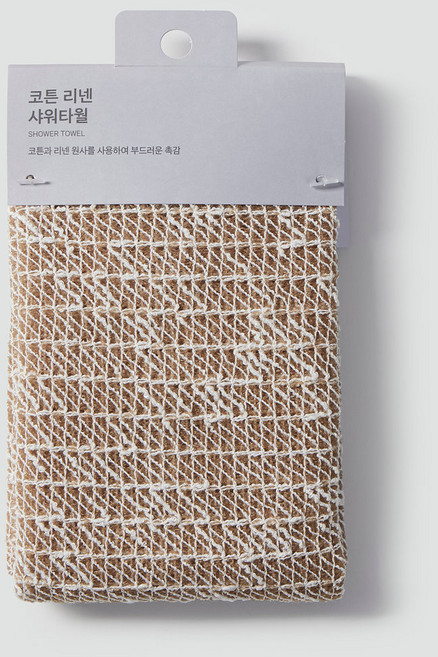 JAJU 코튼 리넨 샤워타월 J6249010019 435350, 다크 베이지, 1개