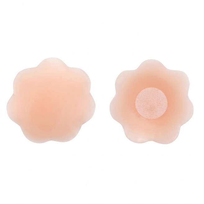 生物矽膠花型乳貼 80mm 加大加厚 防水耐汗 超薄柔軟 可重複使用, 2個