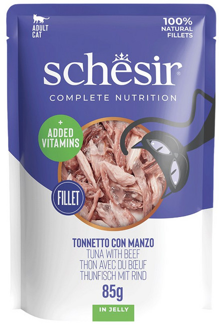 쉐지애 젤리 주식파우치 고양이습식사료, 85g, 1개, 소+참치