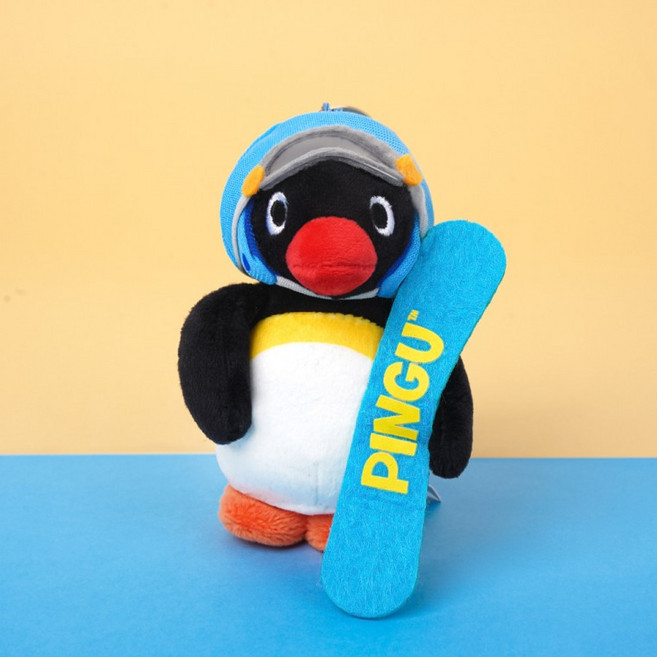 캐릭터인형 핑구 윈터보드 가방고리 10cm 라이선스