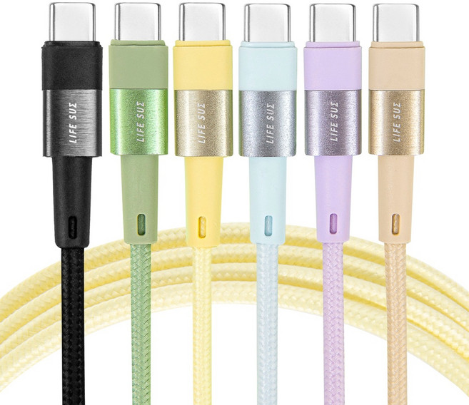 라이프썸 C to C 타입 60W 고속충전 케이블 1.5M, 1개, 세이지그린, 150cm