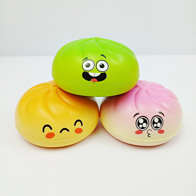 [무료배송/당일배송] 찐빵 스퀴시 칼라 만두 말랑이 [엘리빅마켓], 3개, 45g, 랜덤