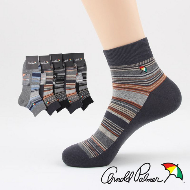 아놀드파마 남자 링글 봉조 단목 양말 5족 AP5510