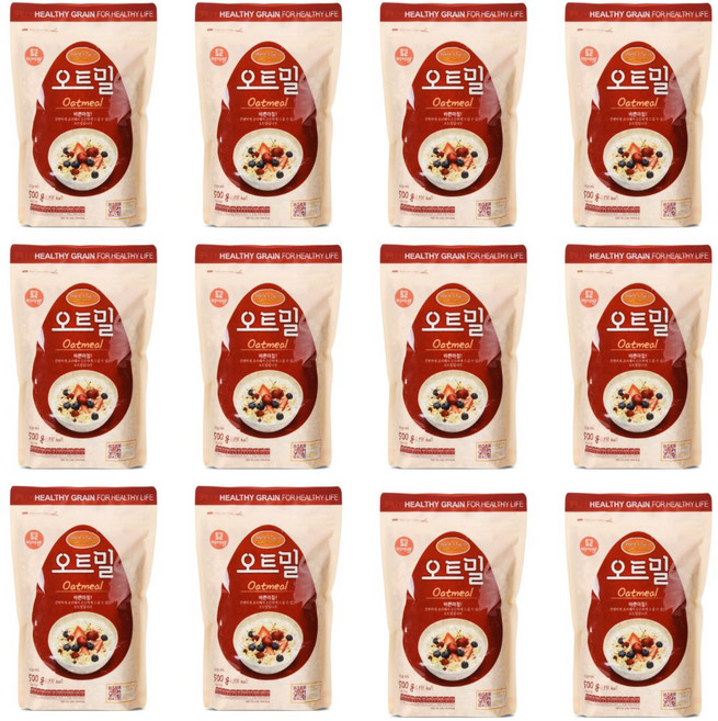 두보식품 미이랑 오트밀 캐나다산 500g 12팩 귀리 곡물 식사대용 간편식 시리얼, 12개