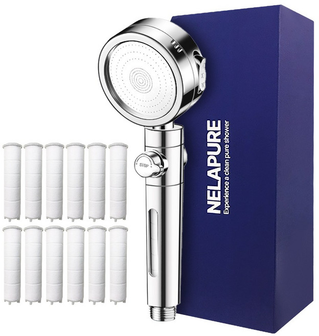 넬라퓨어 고압 수압상승 필터 샤워기 헤드, 샤워기헤드, 1개