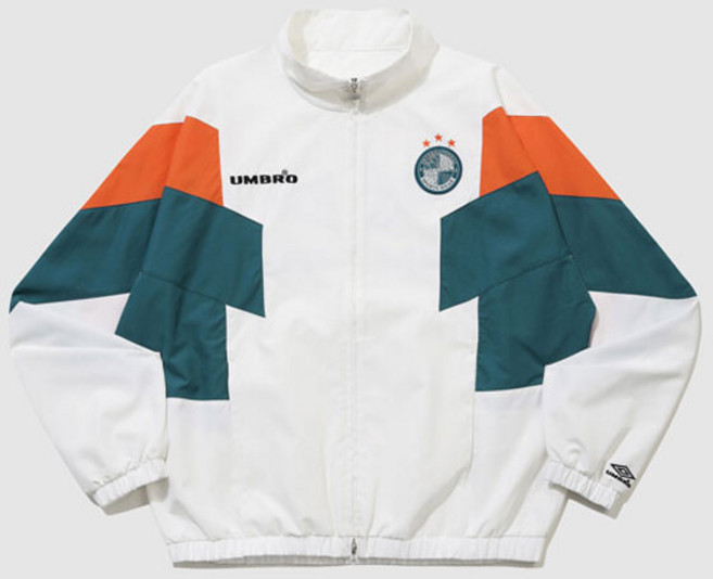 7위 - 엄브로 HBL OG 컬러블럭 스탠넥 바람막이 자켓 26SS 셋업 (크림)