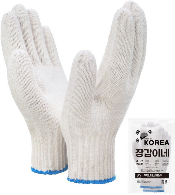 장갑이네 국산 100% 두꺼운 짱짱 면장갑 해루질 목장갑 70g, 100켤레, 1개, 일반손목(X사)