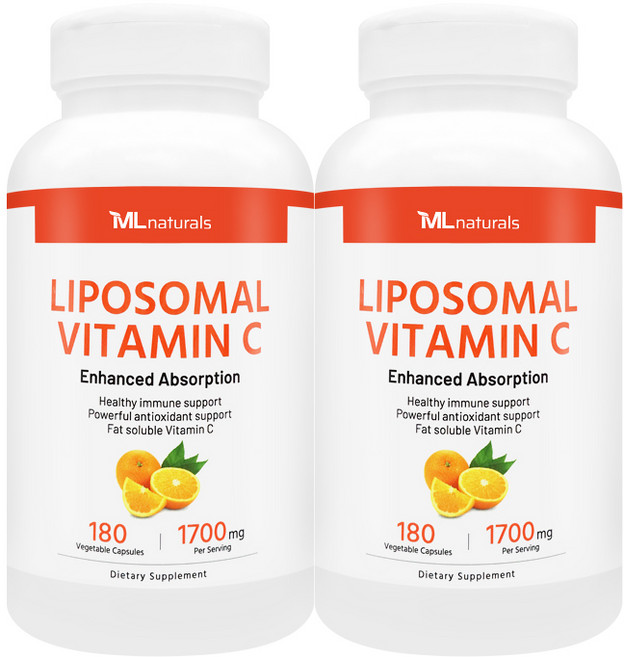 [미국번개배송] 착한명품 마이라이프 내추럴스 리포좀 비타민C 1700 mg, 2개, 180정