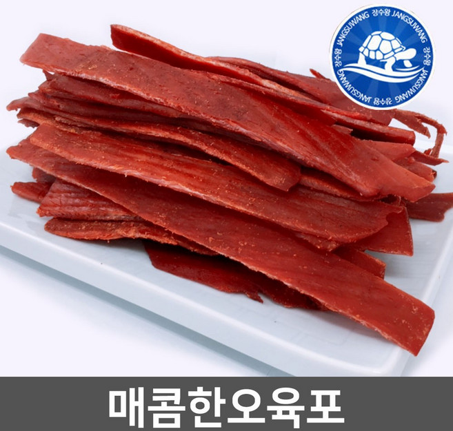 국내가공 매콤한 오징어 육포 / 오징어포 오징어 스틱 오육포 건어물, 500g, 1개