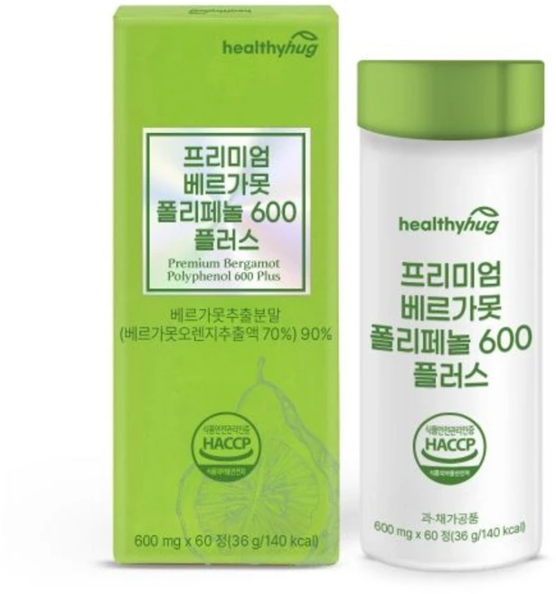 헬씨허그 프리미엄 베르가못 폴리페놀 600 플러스 600mg x 60정 (Araium), 1개, 1정 - 쿠팡