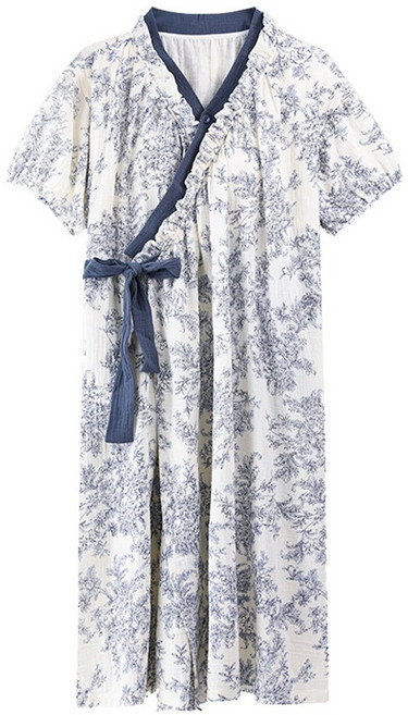 세컴 캡내장 여성 원피스 잠옷 홈웨어 파자마