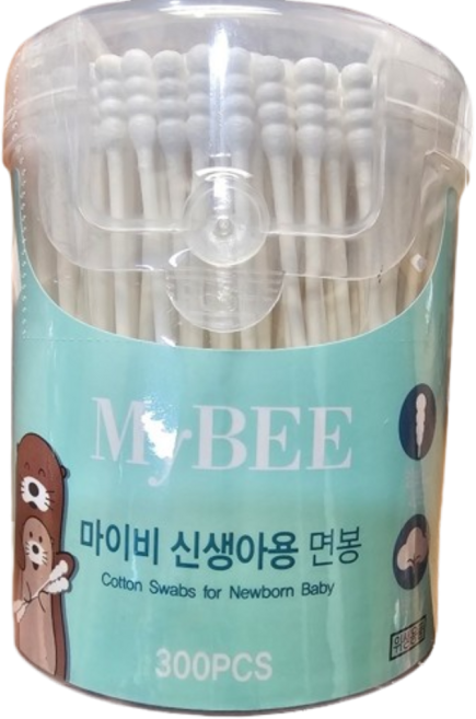 마이비 신생아용 유아 면봉, 300개입, 3개