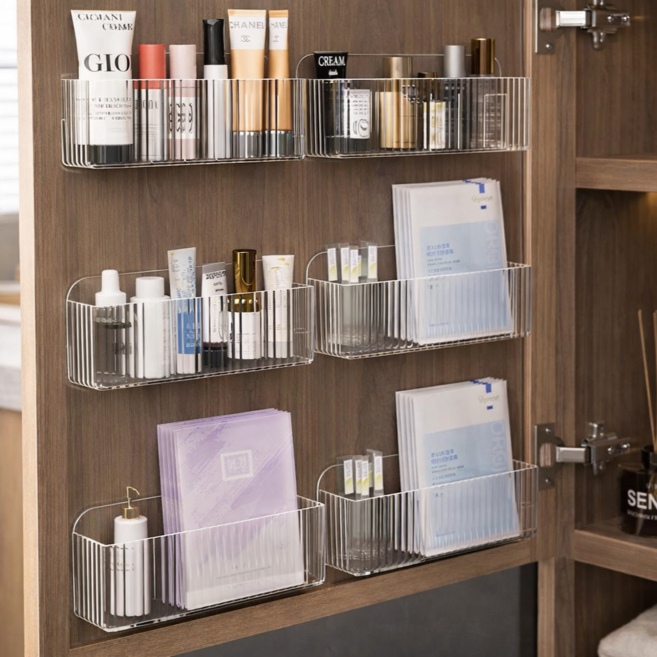 이온브 공간순삭 벽걸이 화장품 정리함 오픈형 2개 + 분리형 1개, 1세트, 투명