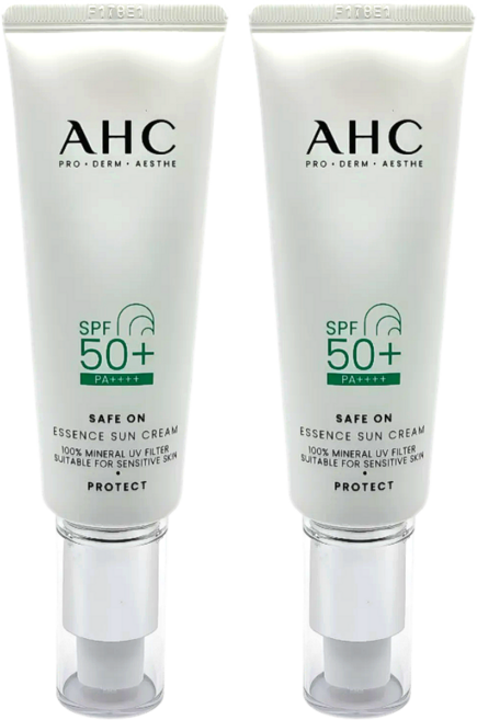 AHC 세이프온 에센스 선크림 SPF50+ pa++++ 촉촉 선크림 민감피부 추천, 50ml, 2개